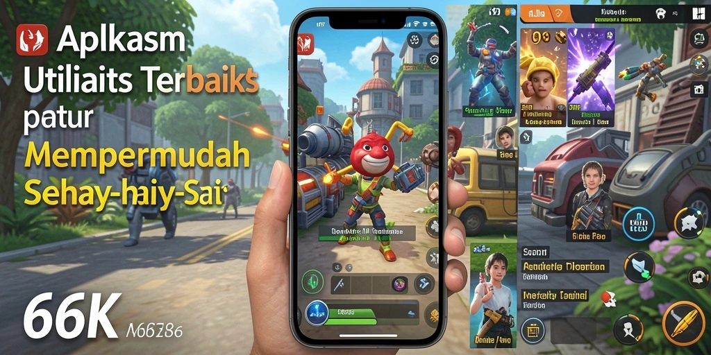 Tampilan utama aplikasi 66K dengan fitur-fitur unggulannya.