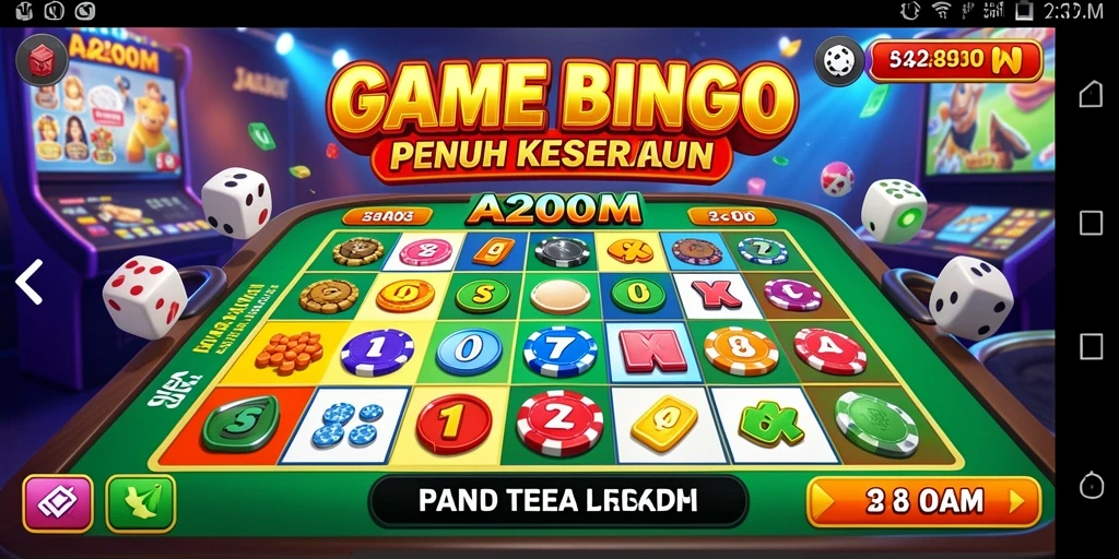 Screenshot A200M menampilkan gameplay Bingo yang seru dan interaktif.