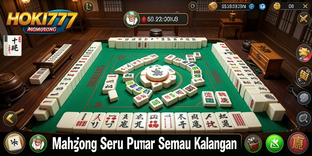 Tampilan menarik dari gameplay HOKI777 yang menampilkan aksi match Mahjong.