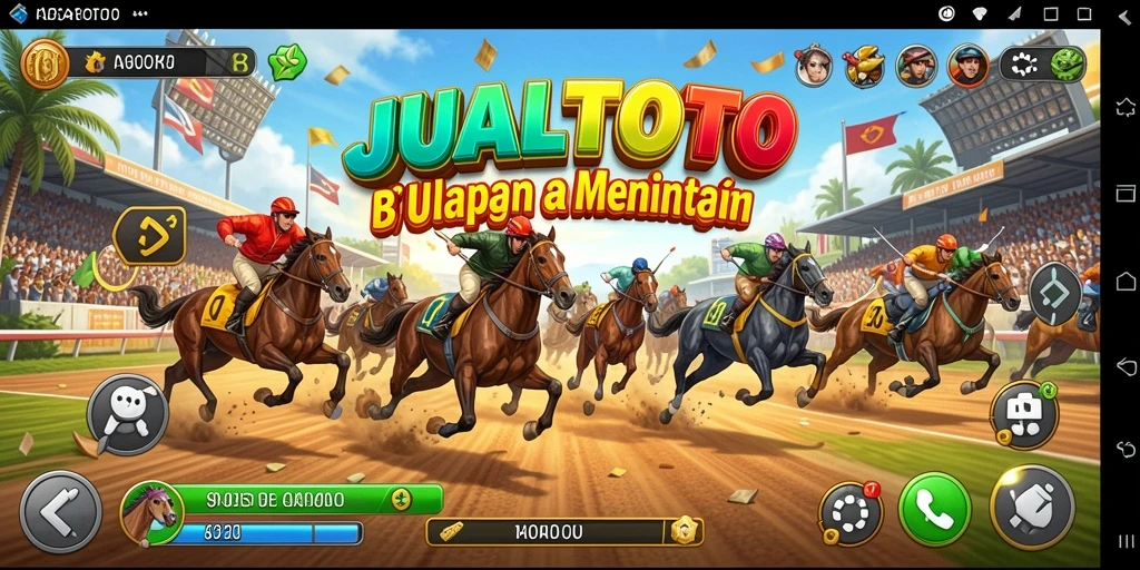 Screenshot utama JUALTOTO menampilkan aksi balapan penuh kecepatan.