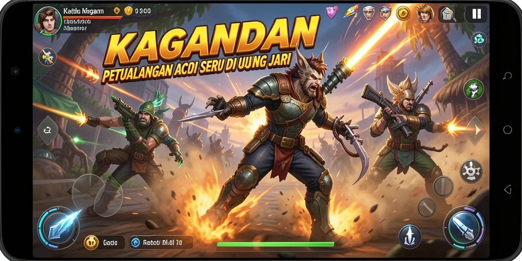 Screenshot KAGANDAN menampilkan aksi pertempuran yang intens.