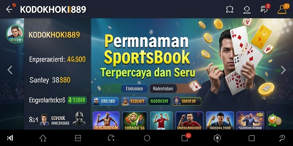 Tampilan antarmuka pengguna KODOKHOKI889 saat bermain Sportsbook.