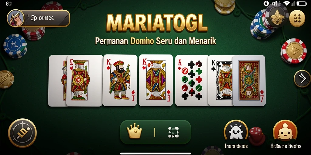 Tangkapan layar utama MARIATOGL menunjukkan gameplay Domino yang menarik.