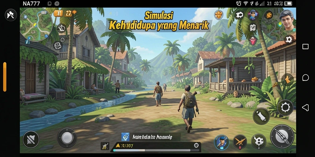 Tampilan gameplay NA777 dengan interaksi karakter yang dinamis.