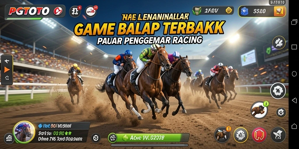 Tampilan gameplay PGTOTO yang menegangkan di trek balap.