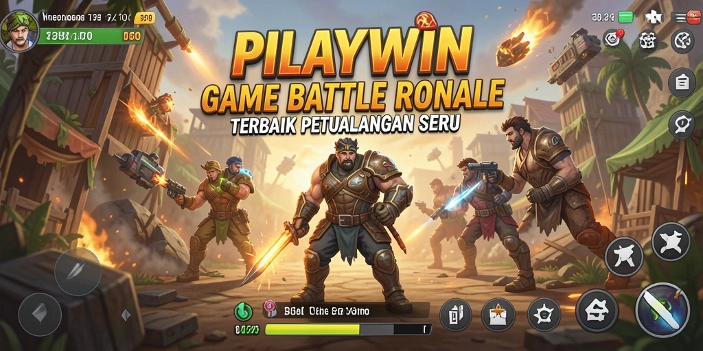 Tampilan gameplay <strong>PLAYWIN</strong> yang penuh aksi di arena Battle Royale.