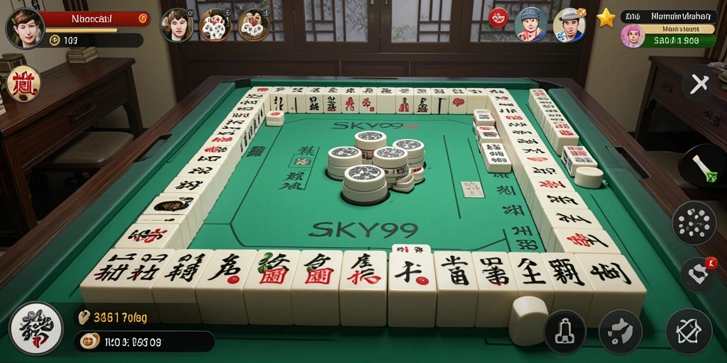 Screenshot gameplay Mahjong menampilkan antarmuka yang menarik di SKY99.