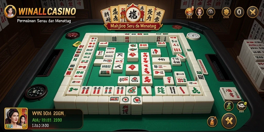 Tampilan gameplay Mahjong yang menarik di WINALLCASINO.